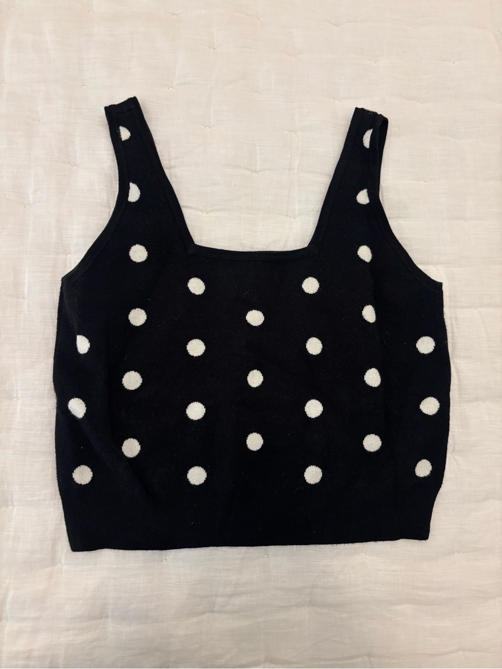 Target Black Knit Polka Dot Tank Top